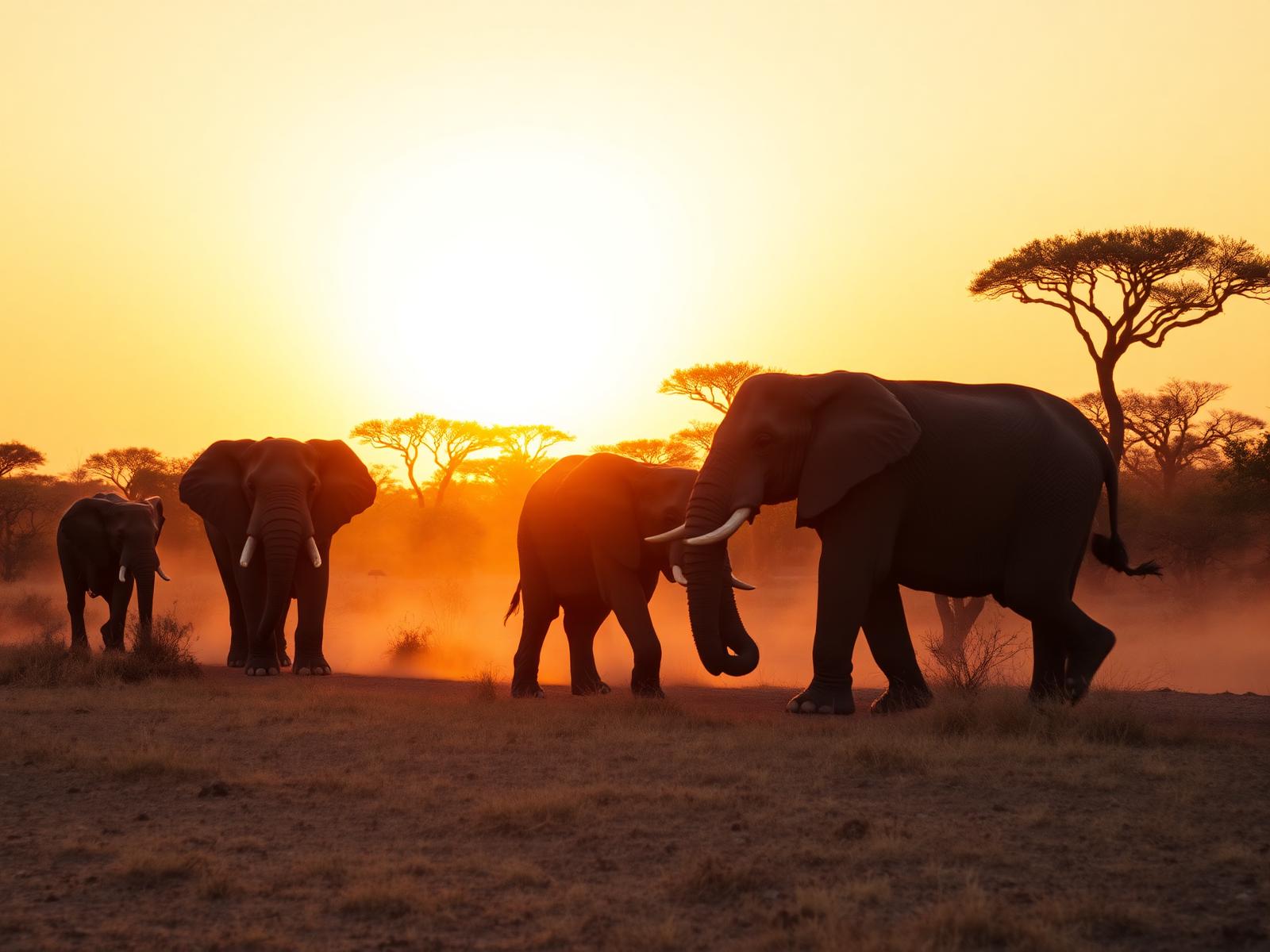 Safari al tramonto in Sudafrica
